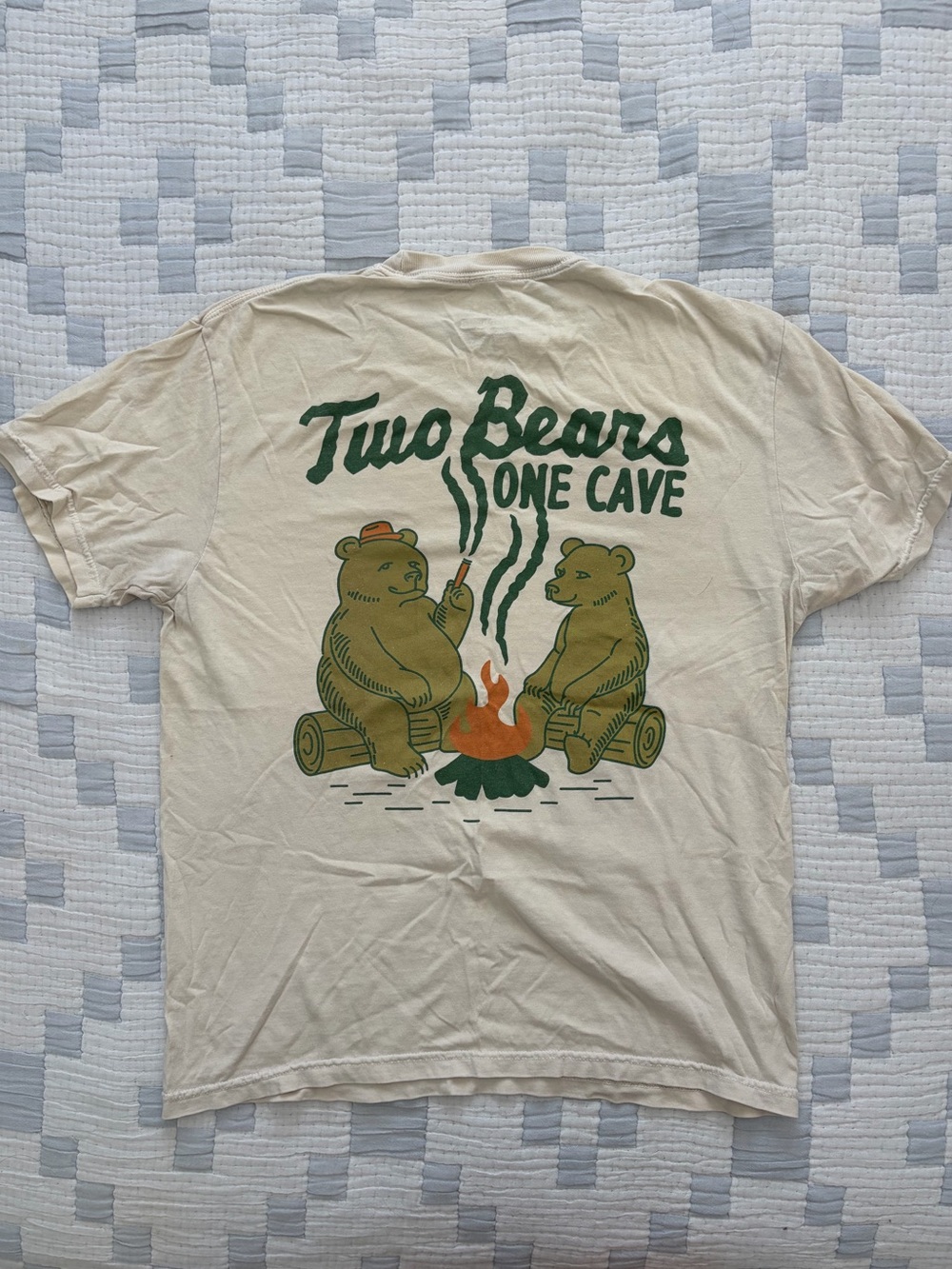 Two Bears One Cave Podcast Graphic Tshirt medium